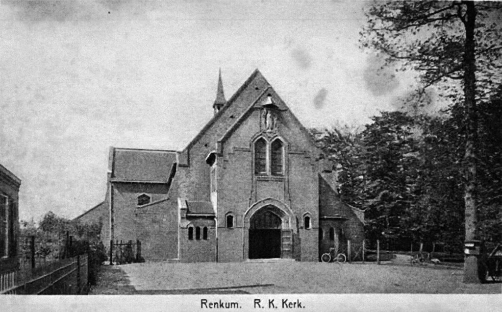 Renkum Utrechtseweg 151 RK Kerk Foto ca 1935 comp